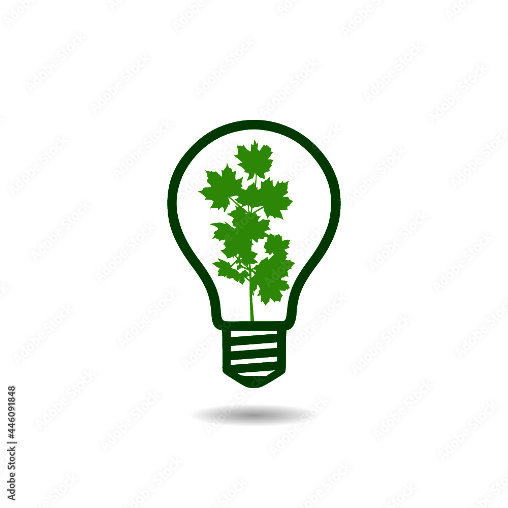 Electric light bulb with three icon with shadow Electric light bulb with three icon with shadow