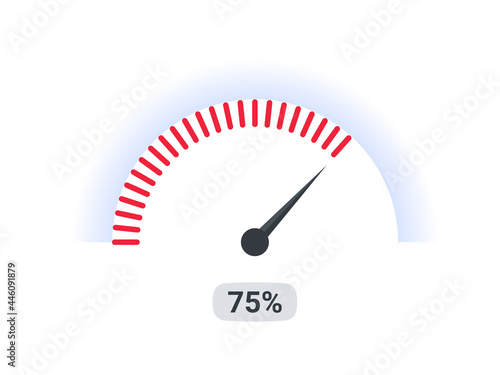 Risk meter. Speedometer Chart Slide Template. Indicator meter of percent. Vector illustration