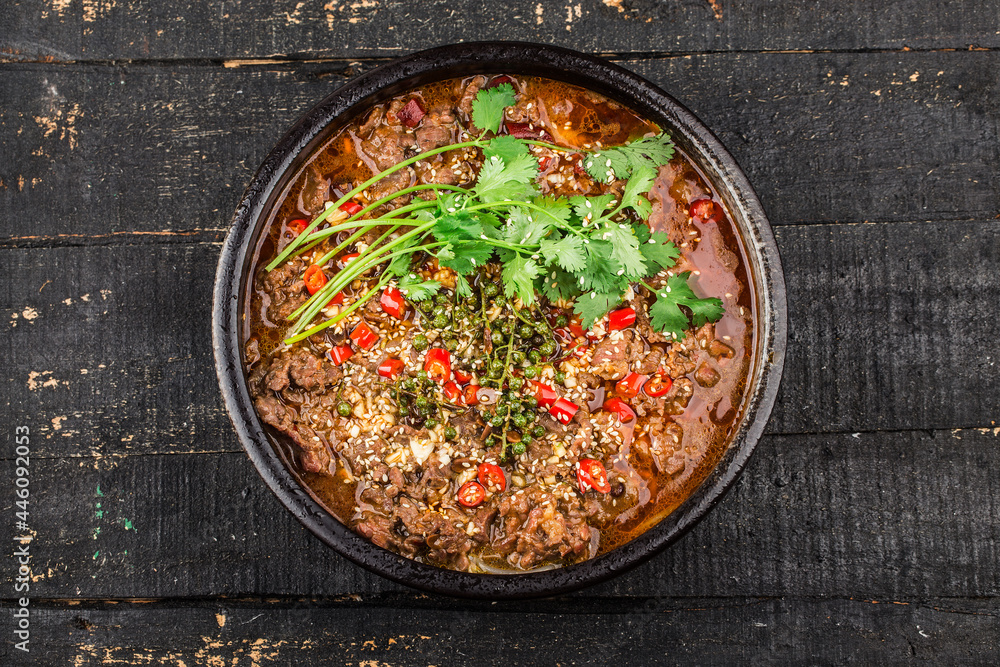Boiled beef with Chinese Sichuan cuisine Boiled beef with Chinese Sichuan cuisine