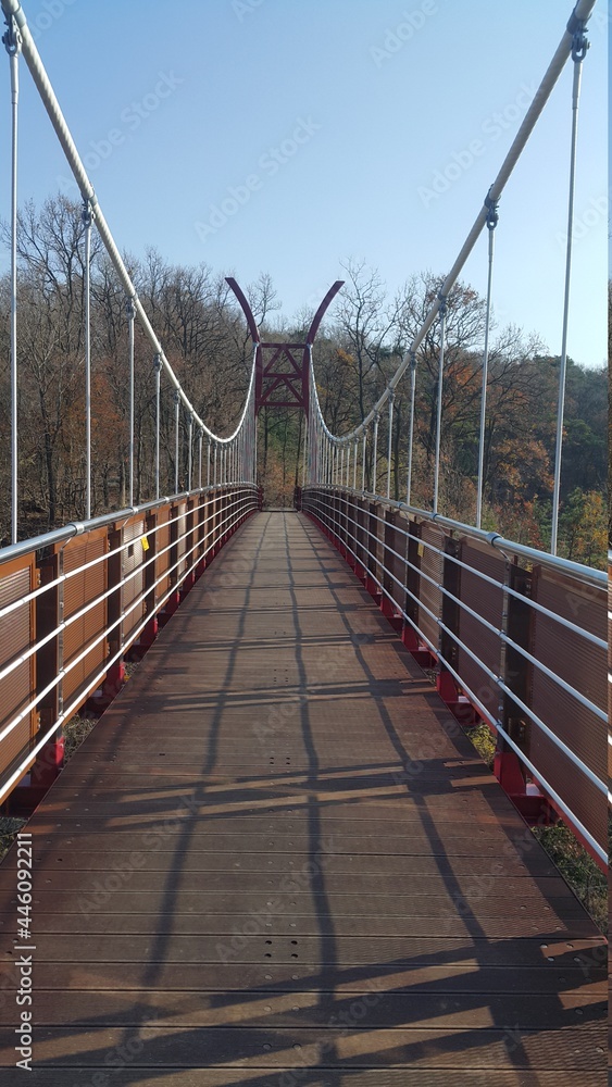 도로를 가로 지르는 다리