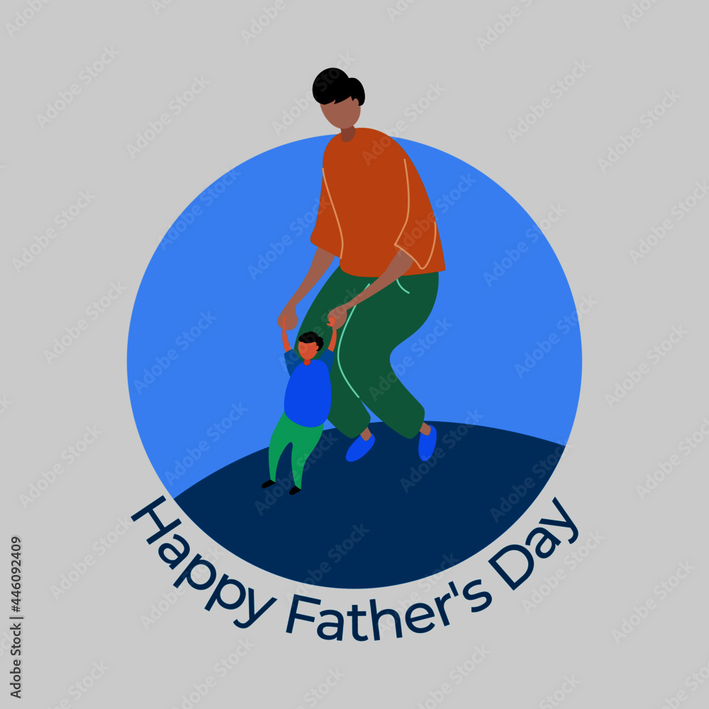 flat illustration of father's day