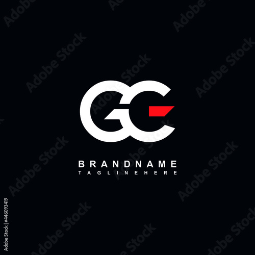 gg gc letter logo vector design with two colors