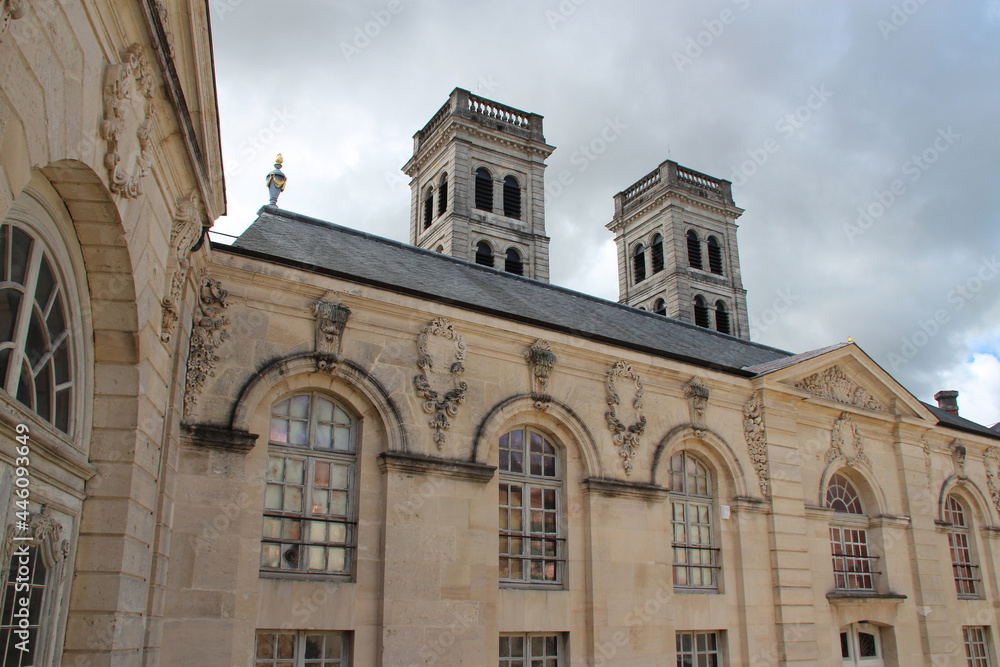 notre-dame cathedral and episcopal palace in verdun in lorraine (france)