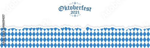 Oktoberfest 2021 background with ripped paper