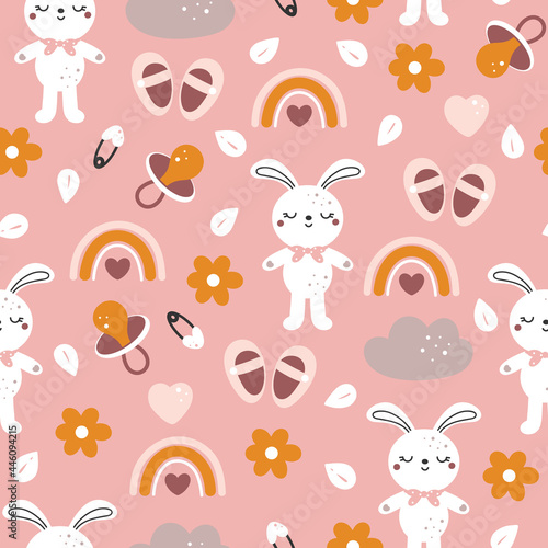 Cute seamless pattern for baby girl