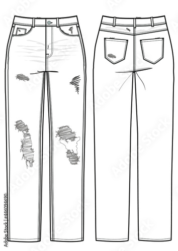 illustration of jeans trouser pants denim fashion vector 
