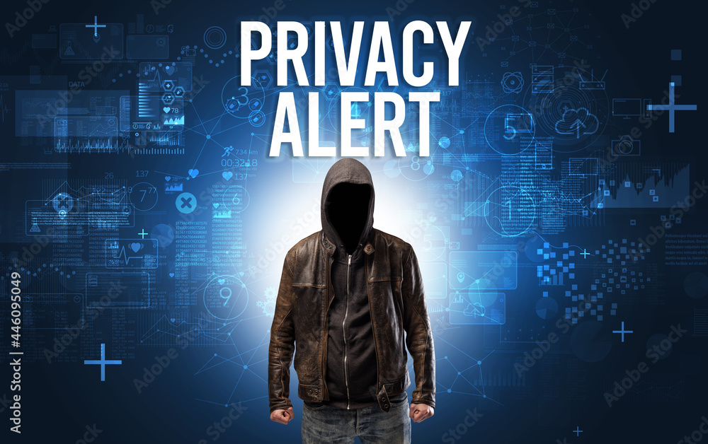 Faceless man with online security concept Faceless man with online security concept