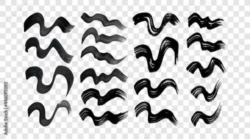 Black wavy grunge brush strokes