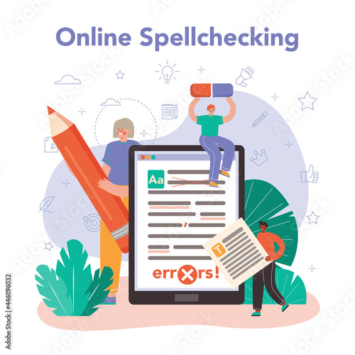 Copywriter online service or platform. Writing and designing texts