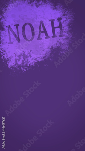 Purple Phone Wallpaper with Name Noah in Stencil Art