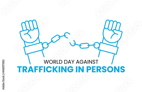World day against trafficking in persons 30 July. Template for poster or banner to raise awareness about human trafficking. Vector illustration isolated