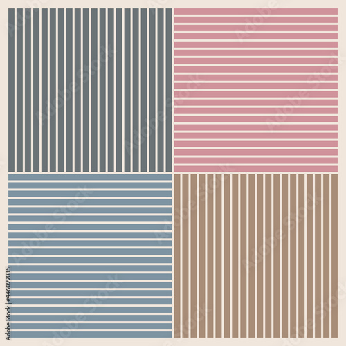 Scarf design. Striped multicolored vector in grey, blue, pink, beige. Simple background for spring summer autumn square silk scarf, bandana, shawl, hijab, other modern ladies fashion textile print.