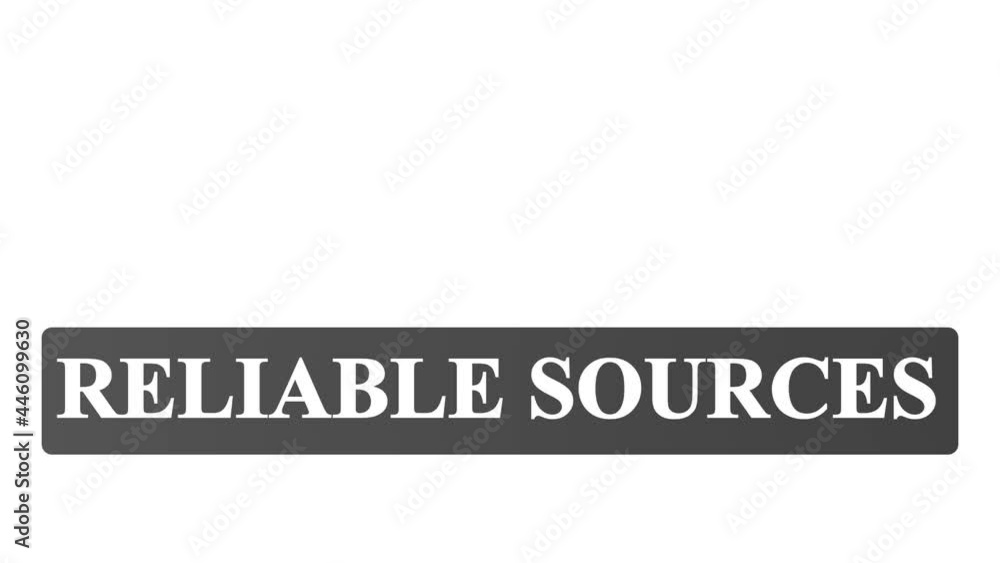 Lower third with written Reliable sources on it in grey colored animated, alpha channel (transparent background). Lower third with written Reliable sources on it in grey colored animated, alpha channel (transparent background).