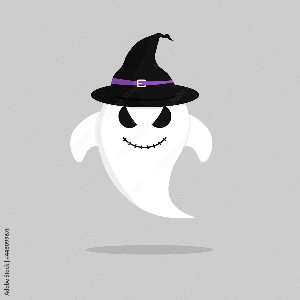 Ghost icon, Halloween symbol, flat graphic design template, vector illustration Ghost icon, Halloween symbol, flat graphic design template, vector illustration