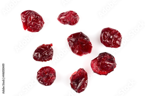 Dried cranberries  on white photo