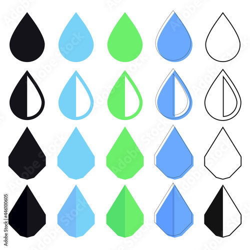 Water drop set icons  graphic design template  vector illustration