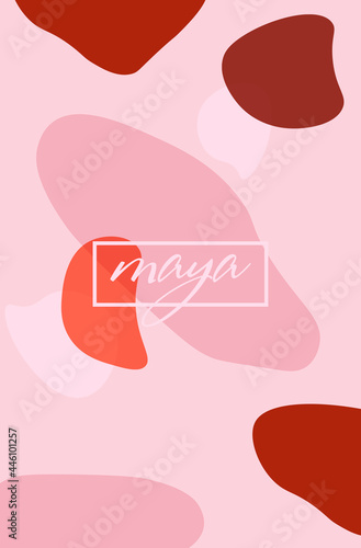 Vector spring background for presentations with place for an inscription. Vertical abstract background in pink, peach pastel colors. Design for banner, poster, flyer.