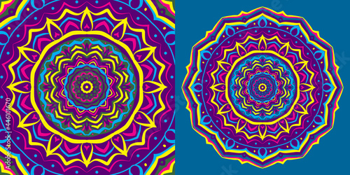 abstract mandala background psychedelic style round trippy vector design