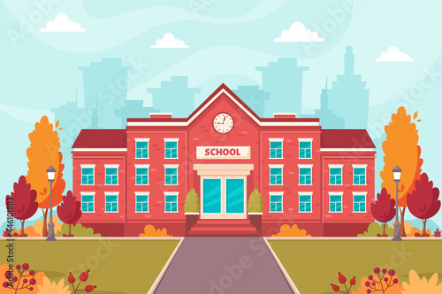 School building. Back to school. Vector illustration © Amahce