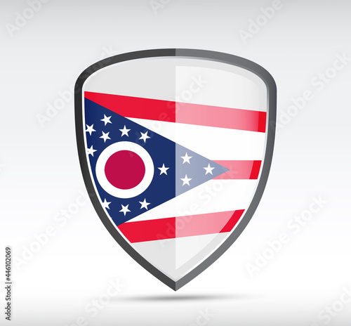 Shield icon with Ohio State Flag Free Download Shield icon with Ohio State Flag - GFXLoad
