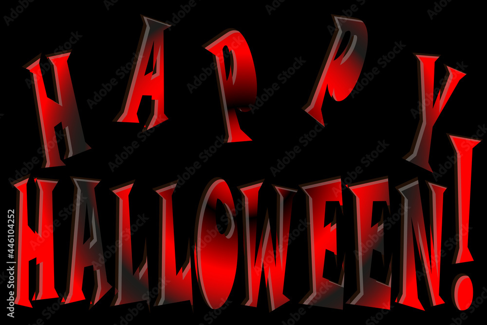 Vector Halloween poster with a red gradient inscription 