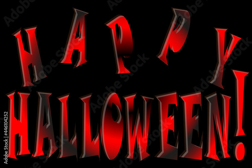 Vector Halloween poster with a red gradient inscription 