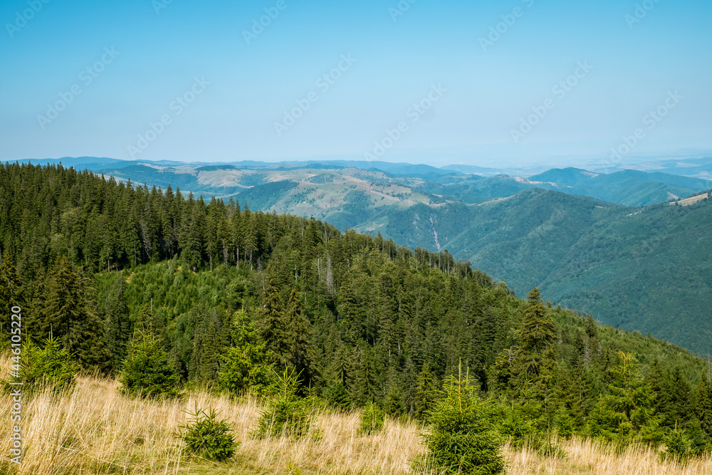 view from Cindrel mountains, Romania