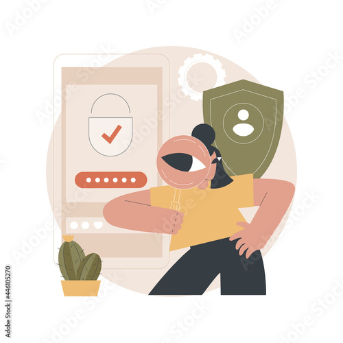 Privacy policy abstract concept vector illustration. Privacy notice, agree policy, pop up website page, know more, client data, menu bar design, user experience, legal document abstract metaphor.