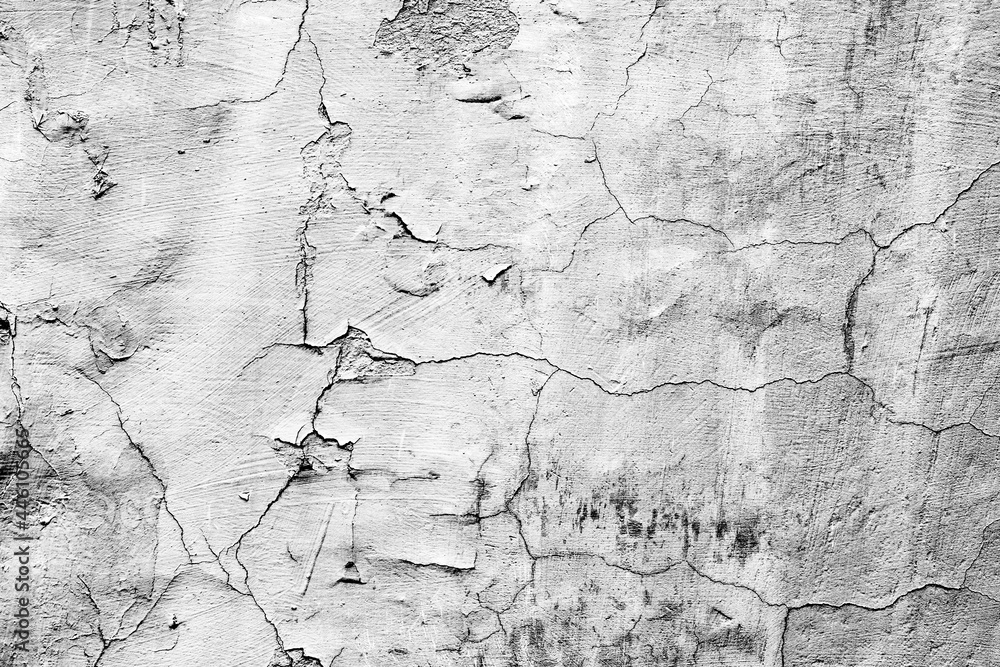 Obraz premium Texture of a concrete wall with cracks and scratches which can be used as a background