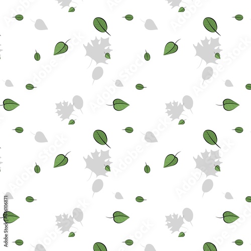 Seamless Autumn Pattern. Stock graphics. green leaves