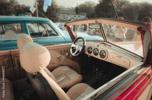 Dashboard of a old vintage retro car