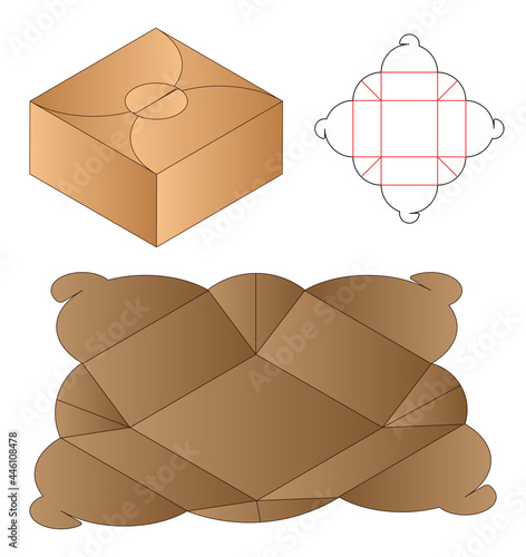 Box packaging die cut template design. 3d mock-up