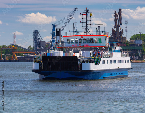 Swinoujscie.Swinoujscie. Ferry to ferry crossing across the bay.