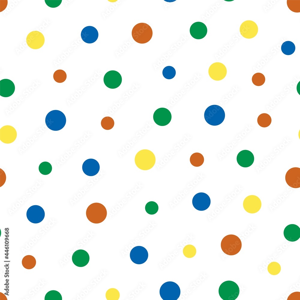 Polka dots seamless pattern. Contemporary colorful background, wallpaper, modern print for textile, fabrics. Vector illustration