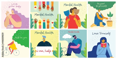 Mental health care treatment vector illustration concept. specialist doctor work to give psychology therapy. Tiny people character with ladder design.