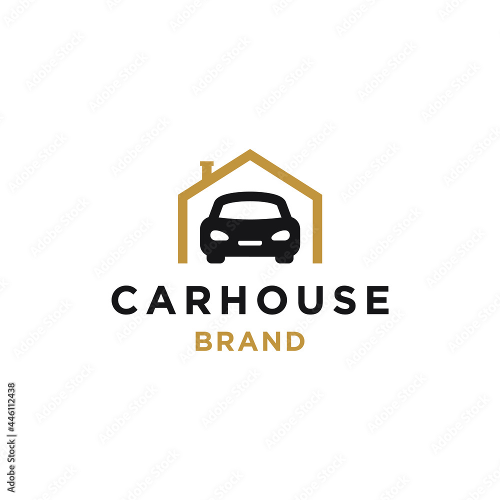 Car and house logo icon vector, car out from garage, concept for insurance, vehicle dealership and garage icon concept simple minimal modern style illustration. Car and house logo icon vector, car out from garage, concept for insurance, vehicle dealership and garage icon concept simple minimal modern style illustration.