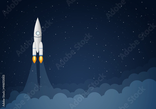 Rocket takes off into outer space