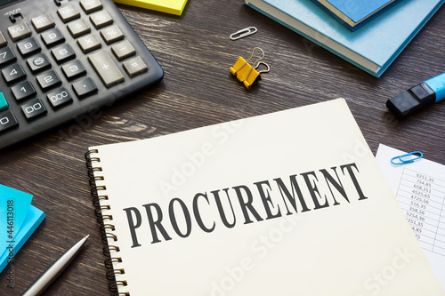 Information about procurement process in the book on the desk.
