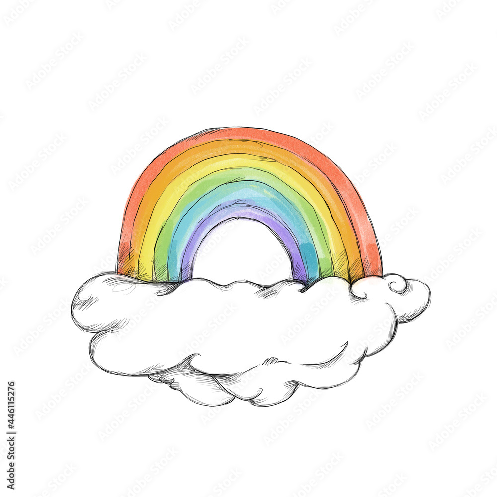 Einfacher Regenbogen auf Wolke Einfacher Regenbogen auf Wolke