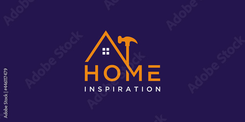 Home roofing logo and business card template