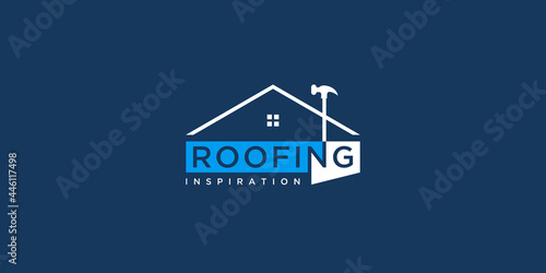 Home roofing logo and business card template