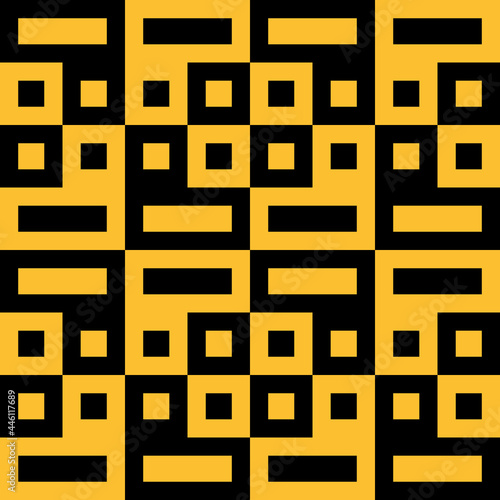 The geometric background pattern whose idea comes from my square B letter logo is arranged 4x4 in spectra yellow and black colors suitable for pattern elements and surface design. EPS8 vector.