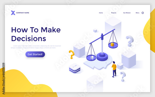 Vector Isometric Landing Page Template