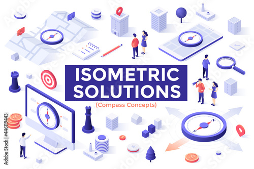 Vector Isometric Landing Page Template