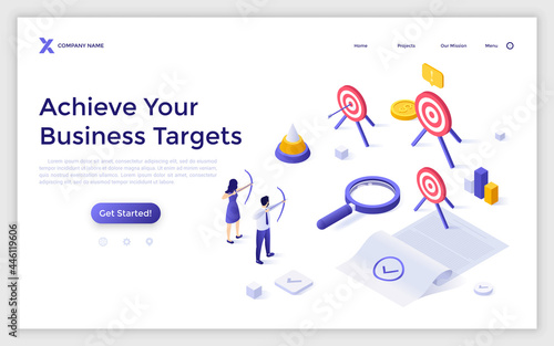 Vector Isometric Landing Page Template