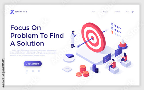 Vector Isometric Landing Page Template