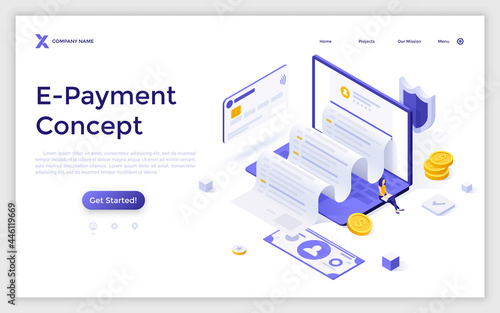 Vector Isometric Landing Page Template