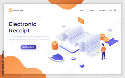 Vector Isometric Landing Page Template