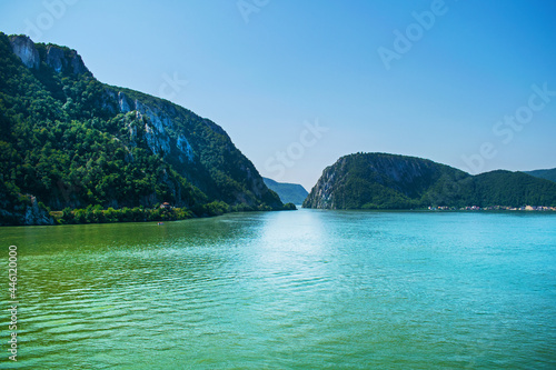 Beautiful landscape on the Danube. Danube boilers, in Romania. © bogdan vacarciuc