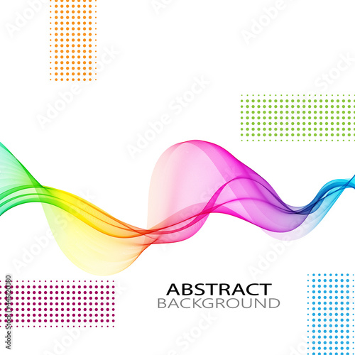 Abstract background design horizontal smoky rainbow wave.